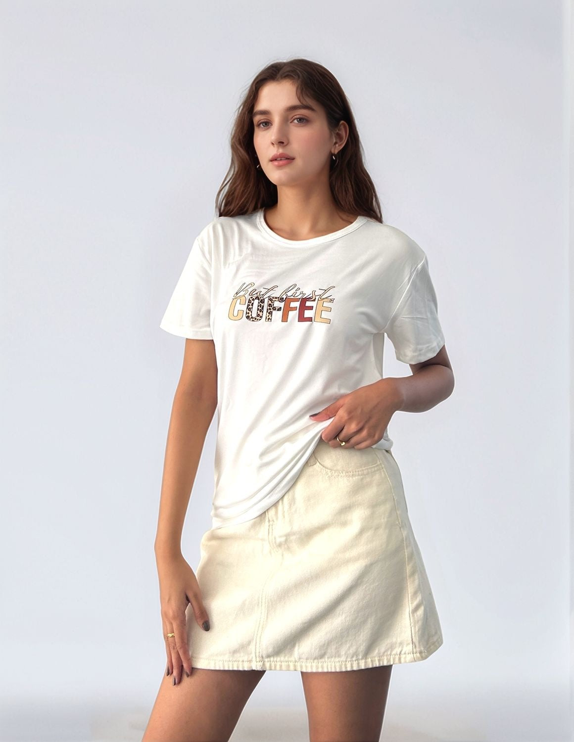 White Regular Graphic T-Shirt