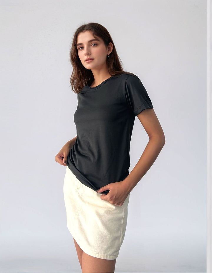 Black Basic Solid Regular Fit T-Shirt