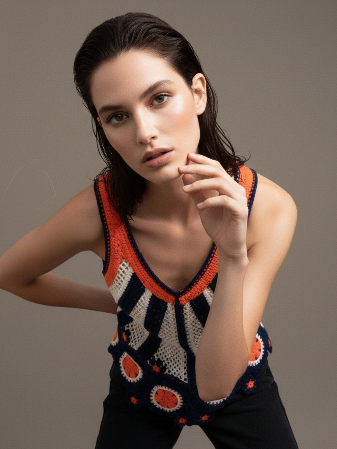 Multi Crochet Detail Top