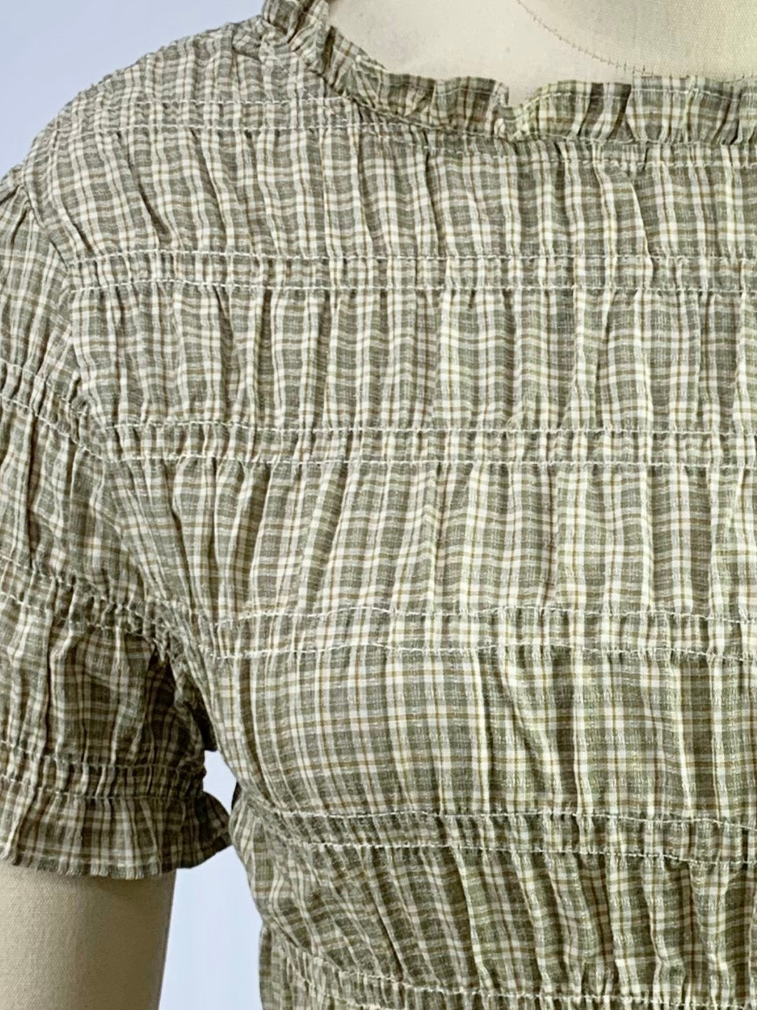 Mint Smocked Fitted Top