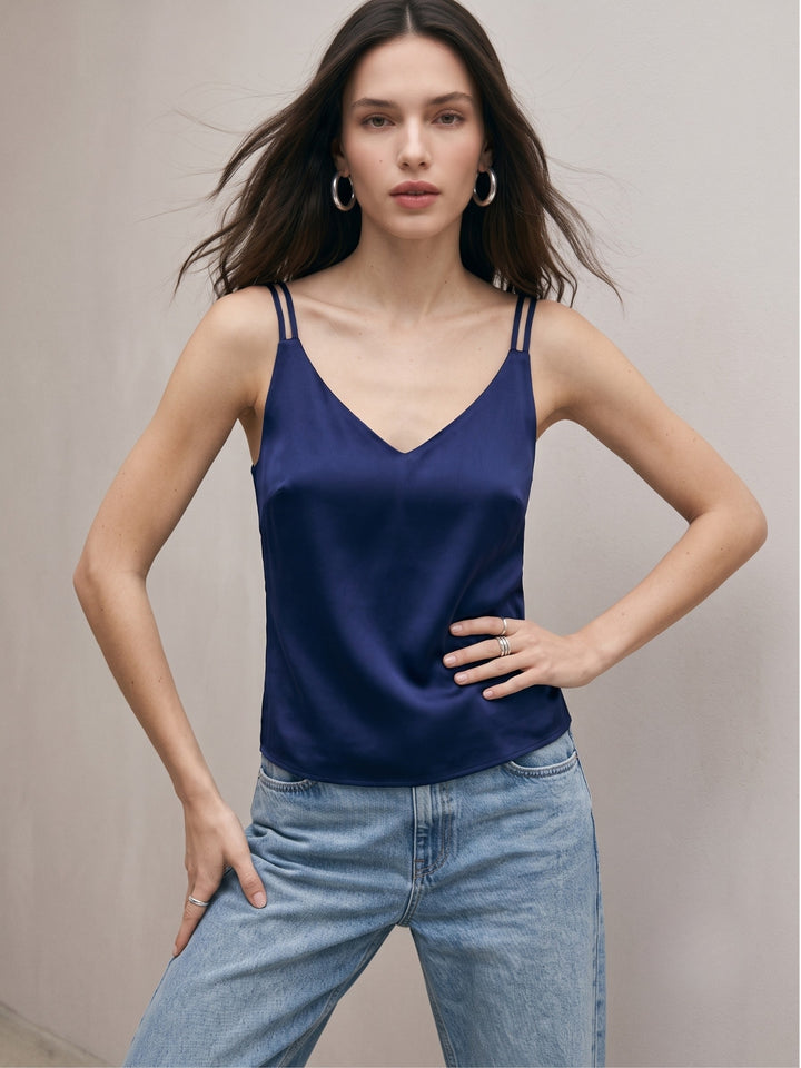 Blue Dual Strap Tank Top