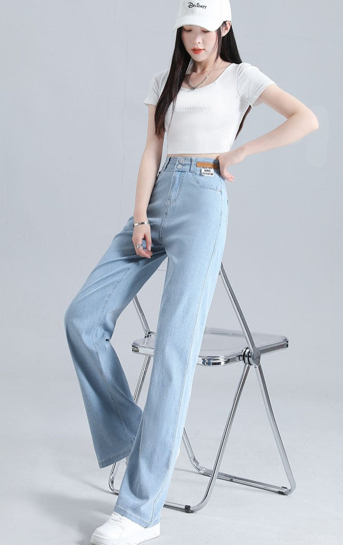 Light Blue Double Button Regular Fit Jeans