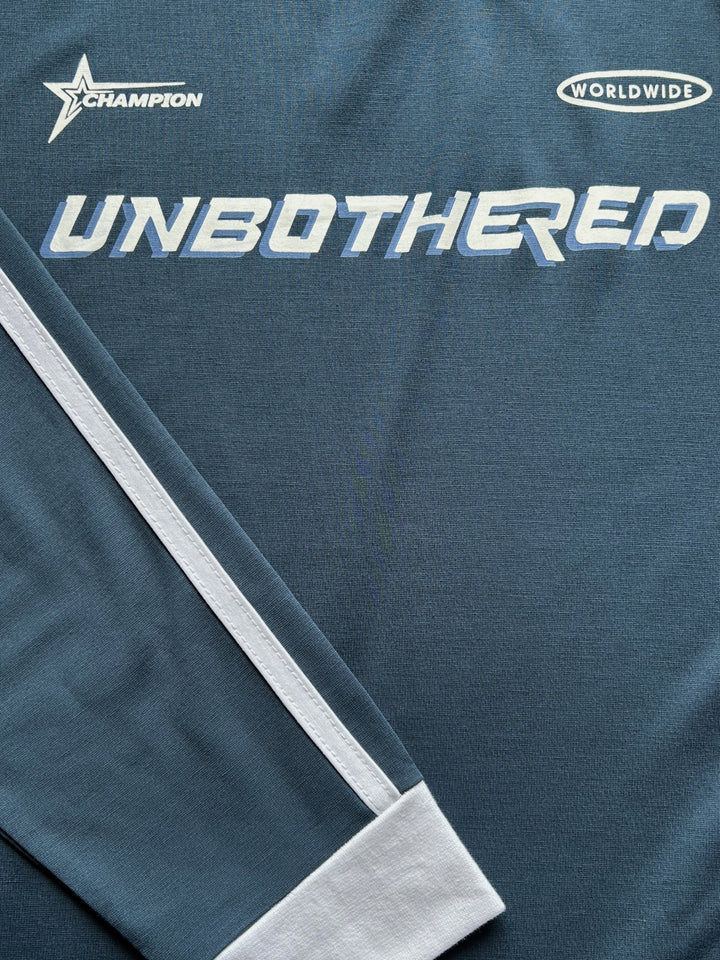 Teal Casual  Crew-Neck T-Shirt Featuring Bold Front Graphics