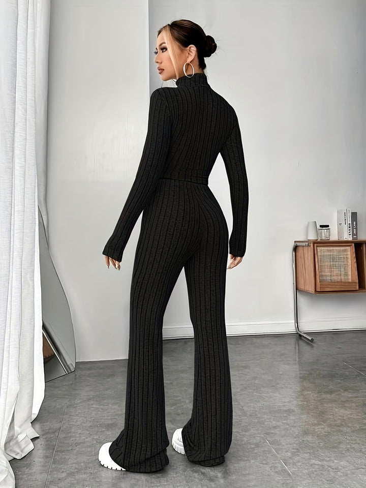 Solid Black Color Top and Pant Set