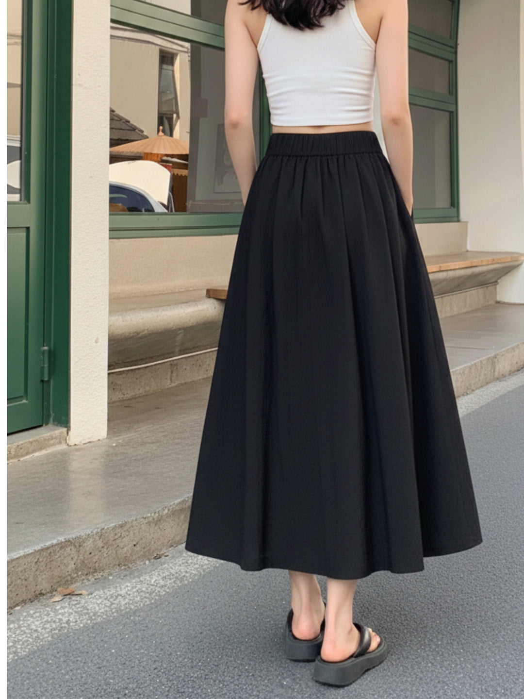 Black Flared Skirt