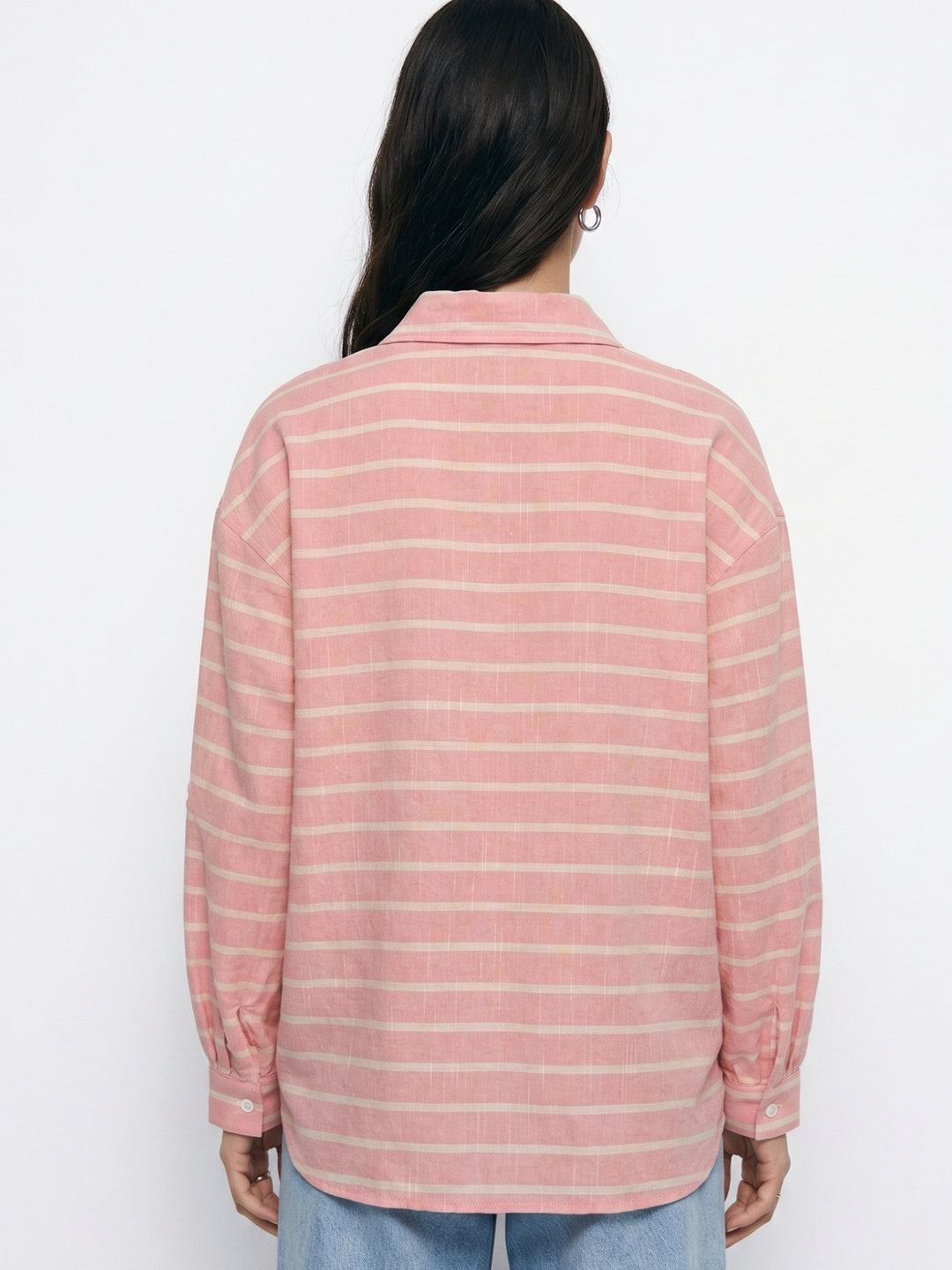 Pink Button Down Striped Shirt