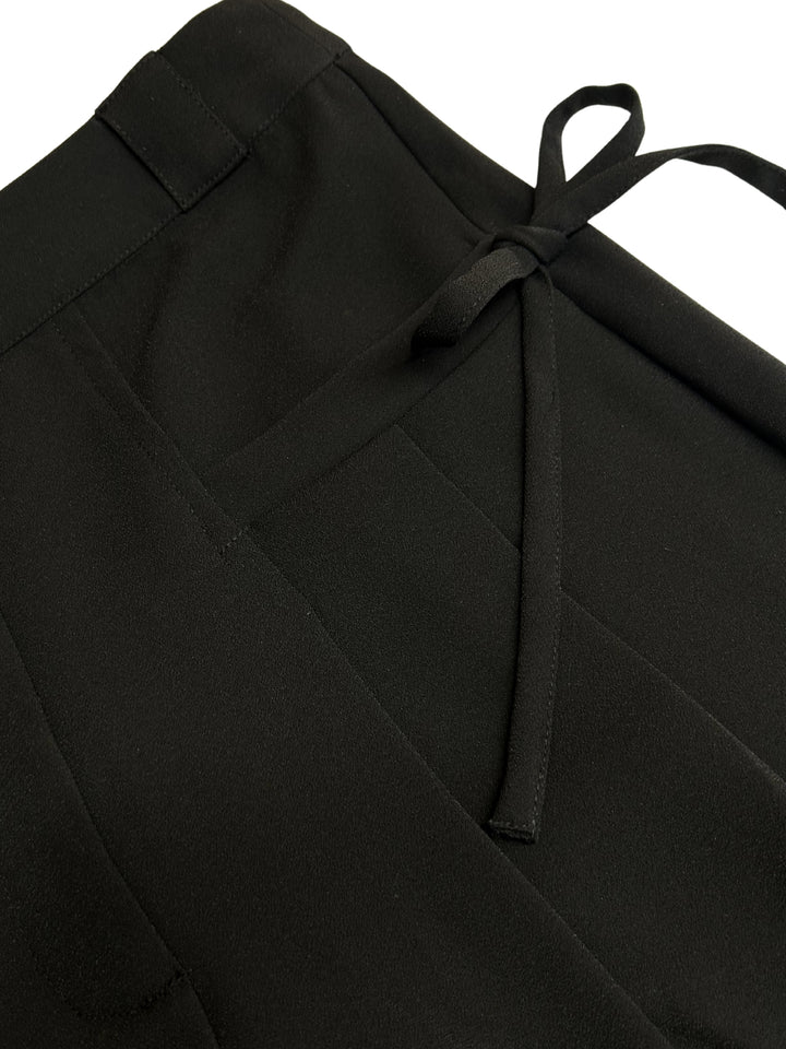 Black High-Waist Wide-Leg Baggie Pleated Trouser