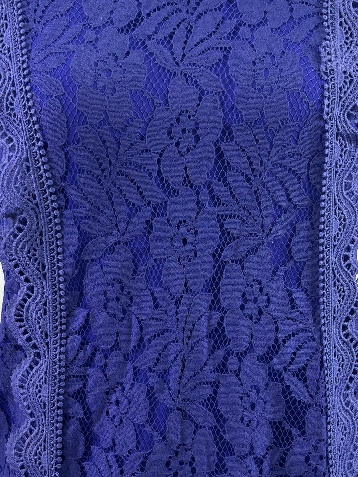 Blue Sleeveless Textured Blouson
