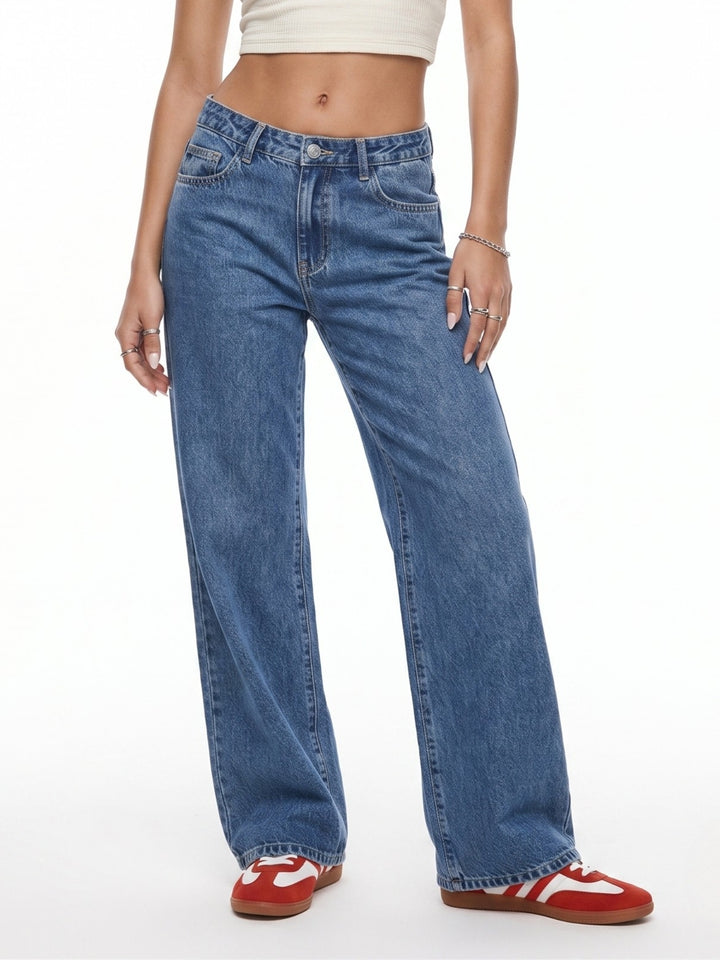 Light Blue High Waist Wide Leg Jeans