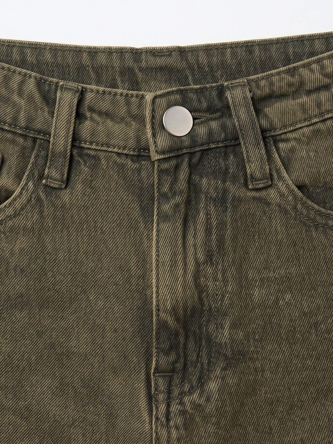 Olive High-Rise Straight Fit Jeans