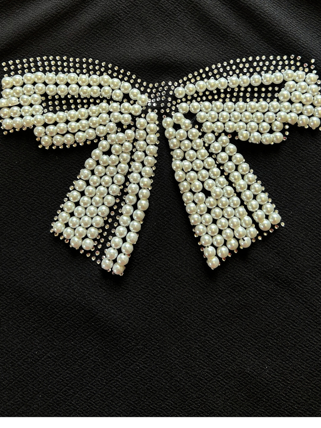 Black Embellished Large Bow T-Shirt