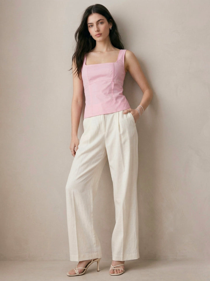 Pink Back Bow Tank Top