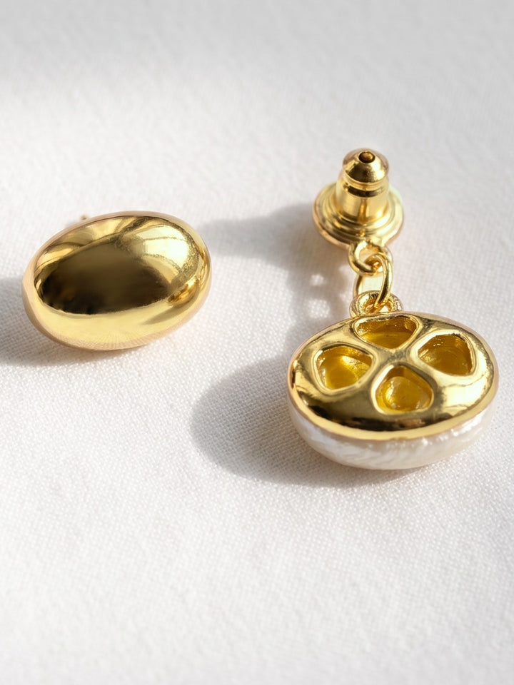 Gold Mable Textured Ball Earrings