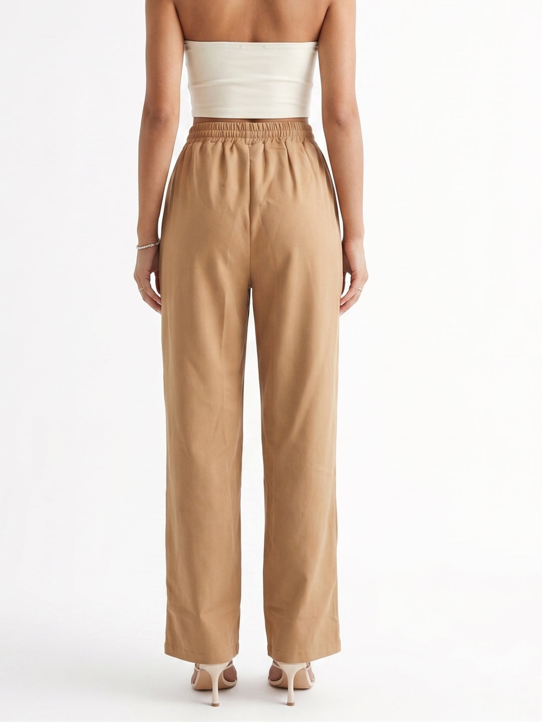 Brown High Waist Wide Leg Pant