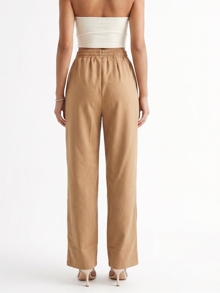 Brown High Waist Wide Leg Pant