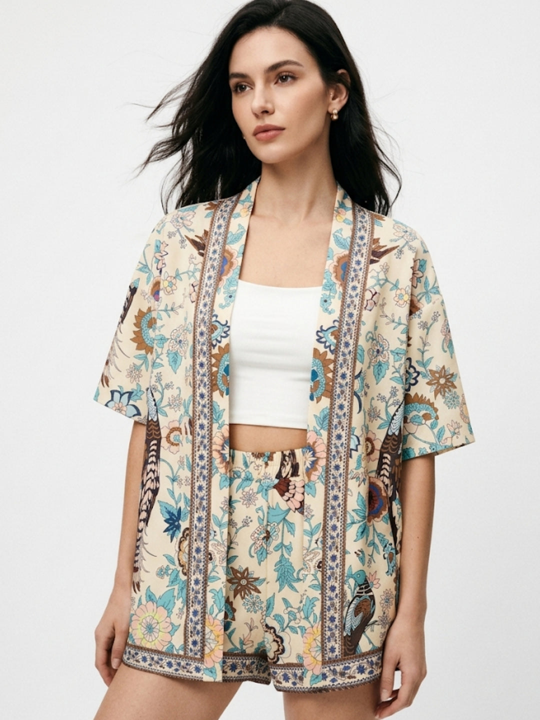 Multi Printed Vacay Shirt And Shorts Co-Ord Set