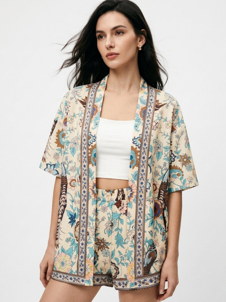 Multi Printed Vacay Shirt And Shorts Co-Ord Set