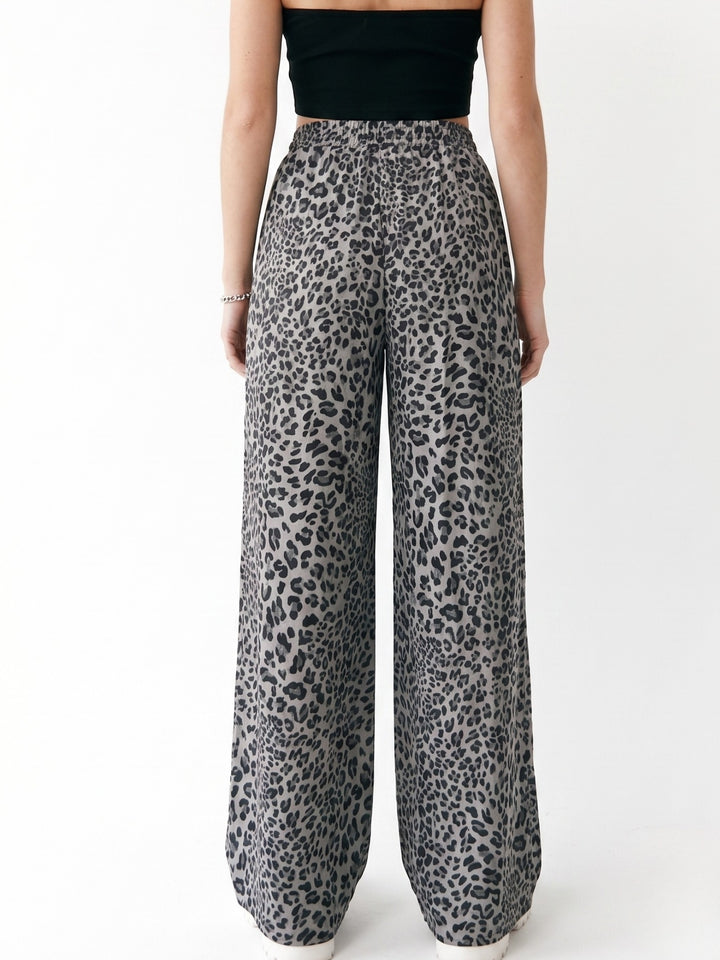 Grey Animal Printed Sweatpants