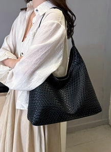 Black Textured Curved Shoulder Carry