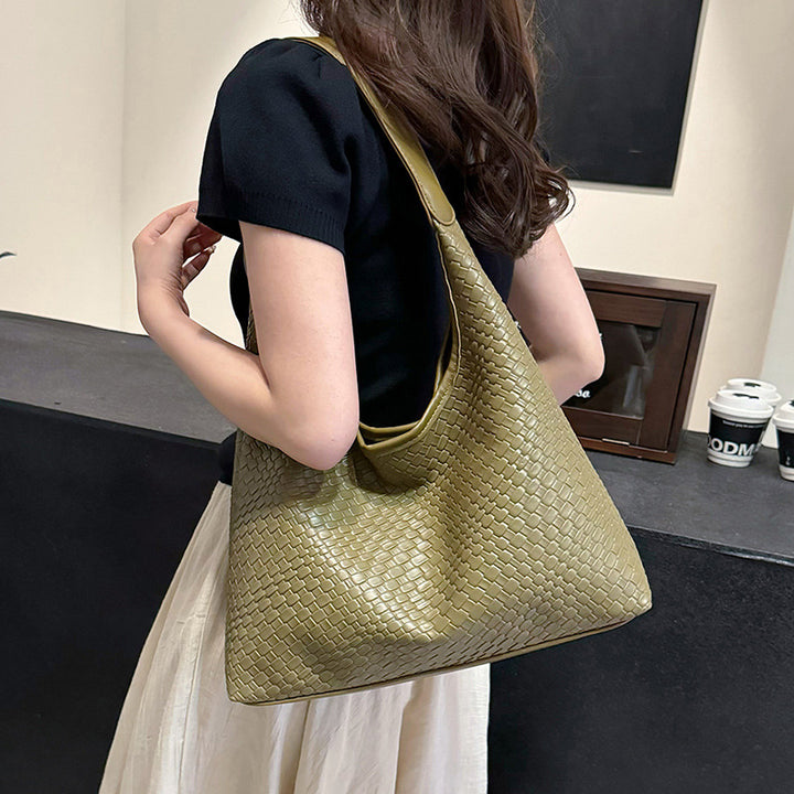 Olive Textured Curved Shoulder Carry