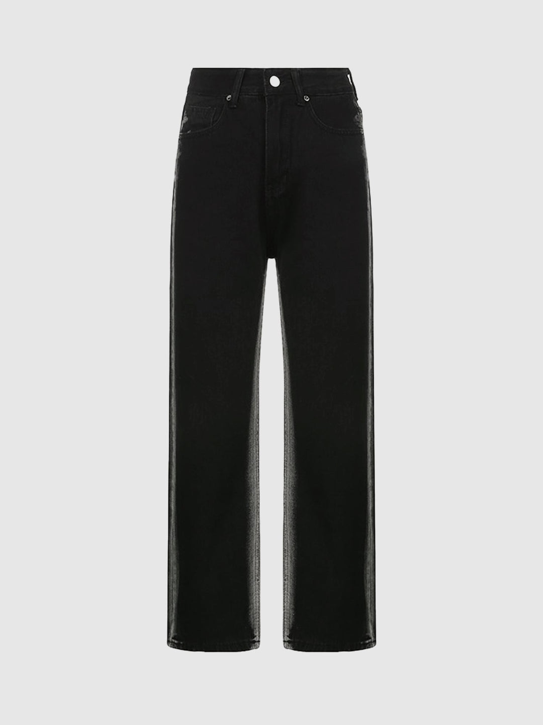 Black Dual Tone Washed Straight Denim