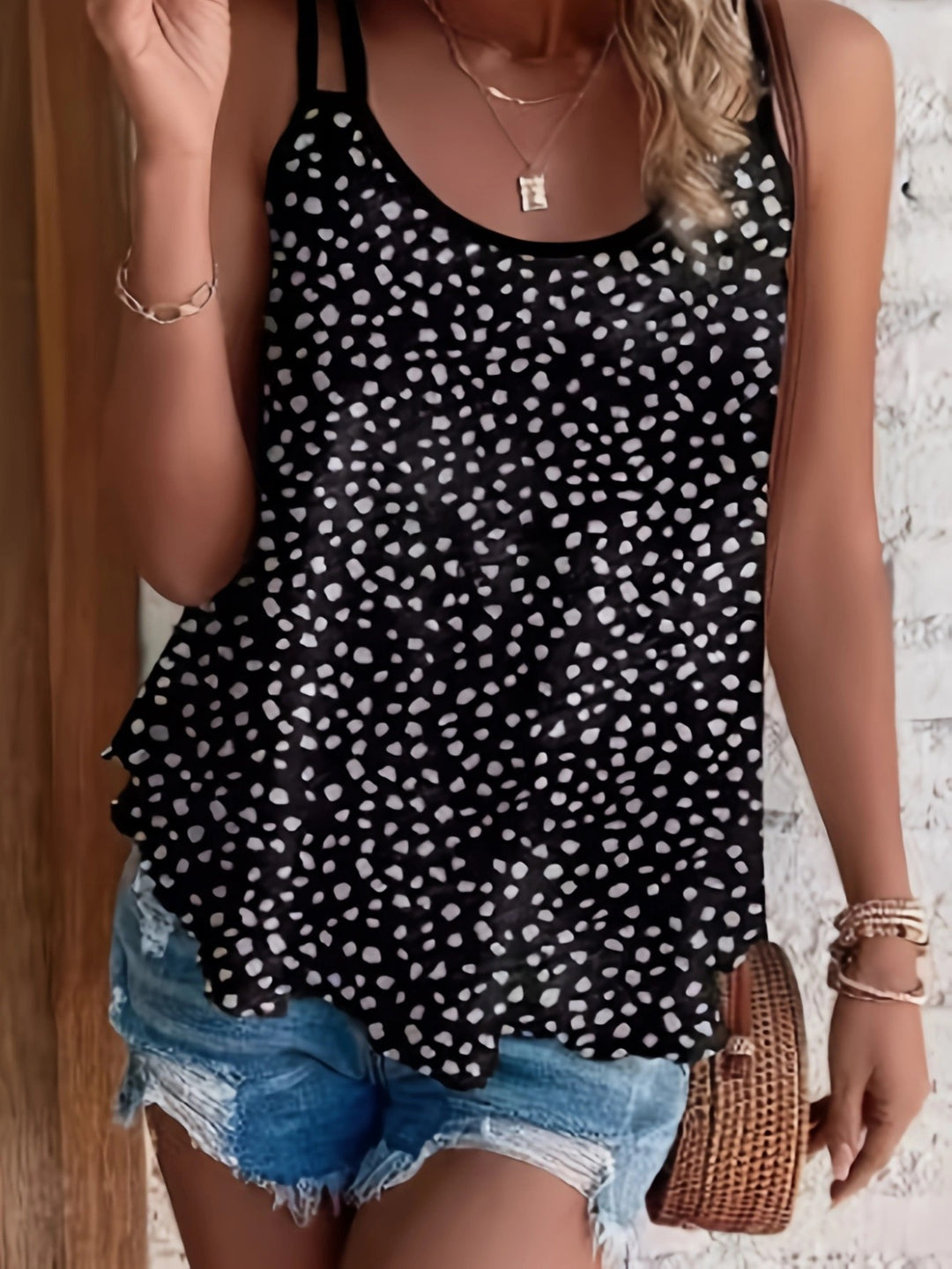 Black Double Strap Tank Top
