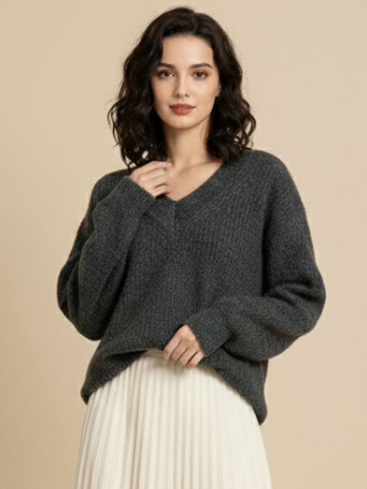 Charcoal Full Sleeve V Neck Sweater