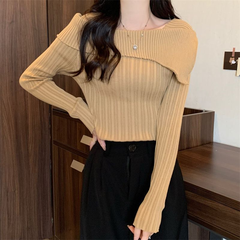 Cream Off-Shoulder Knit Top