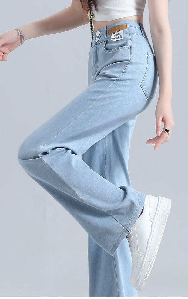Light Blue Double Button Regular Fit Jeans