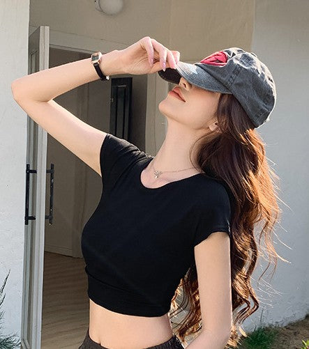 Black Basic Crop T-Shirt