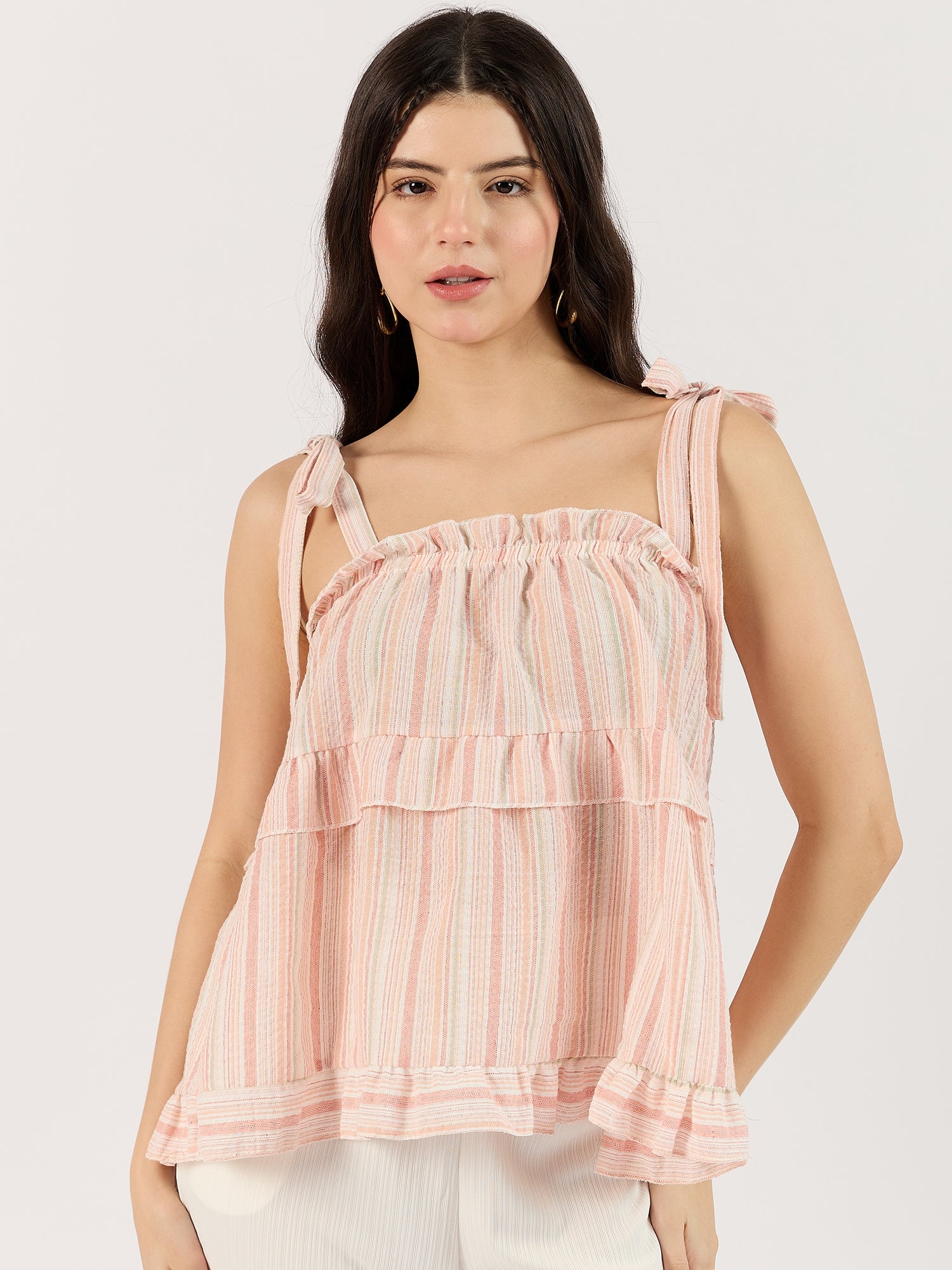 Pink Ruffle Top with Bow