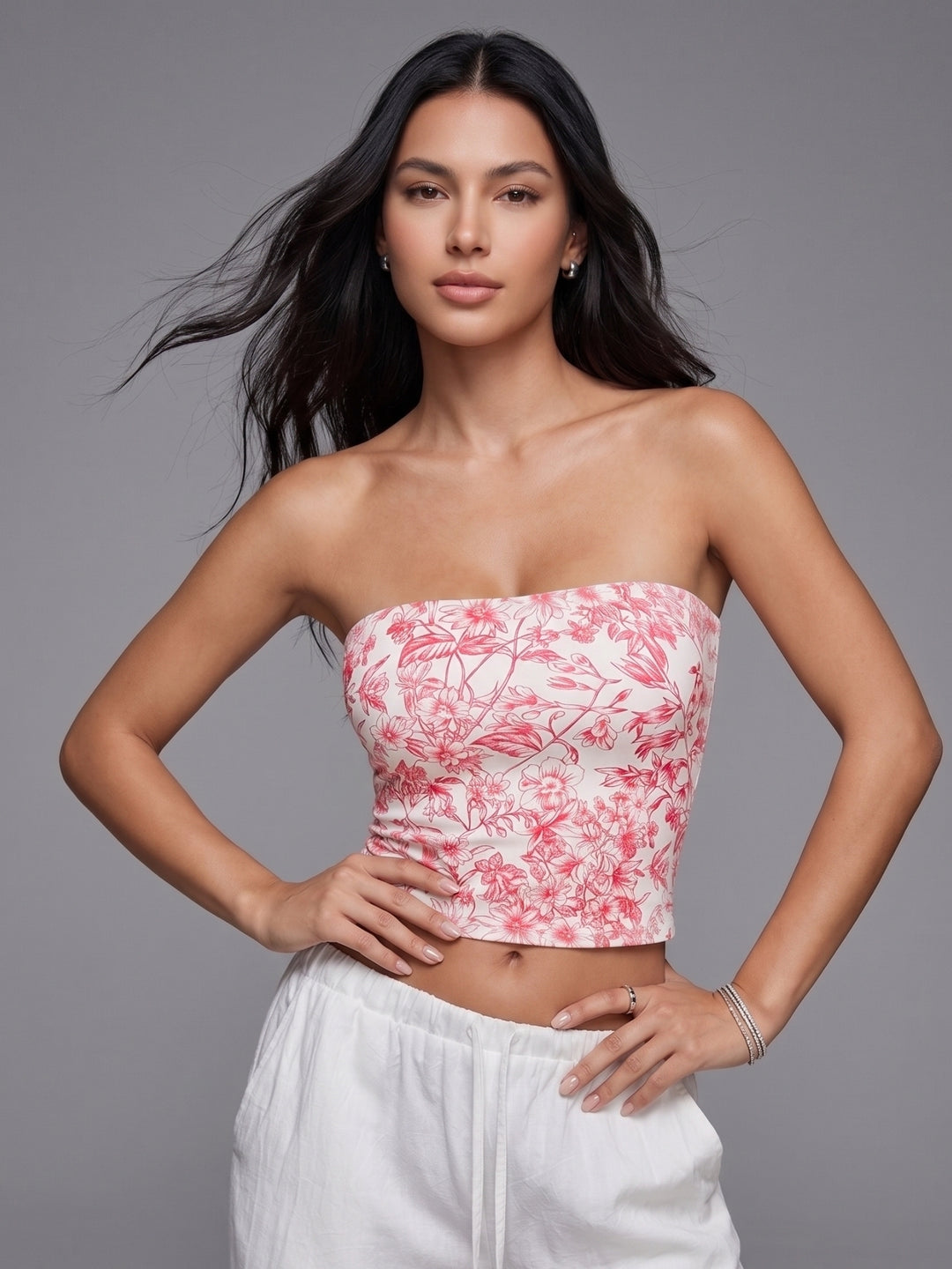 Pink Off Shoulder Printed Top