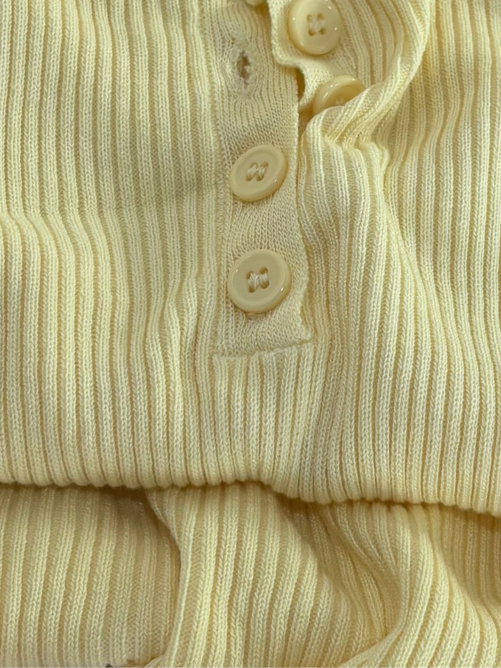 Yellow Sleeveless Collared Neck Top
