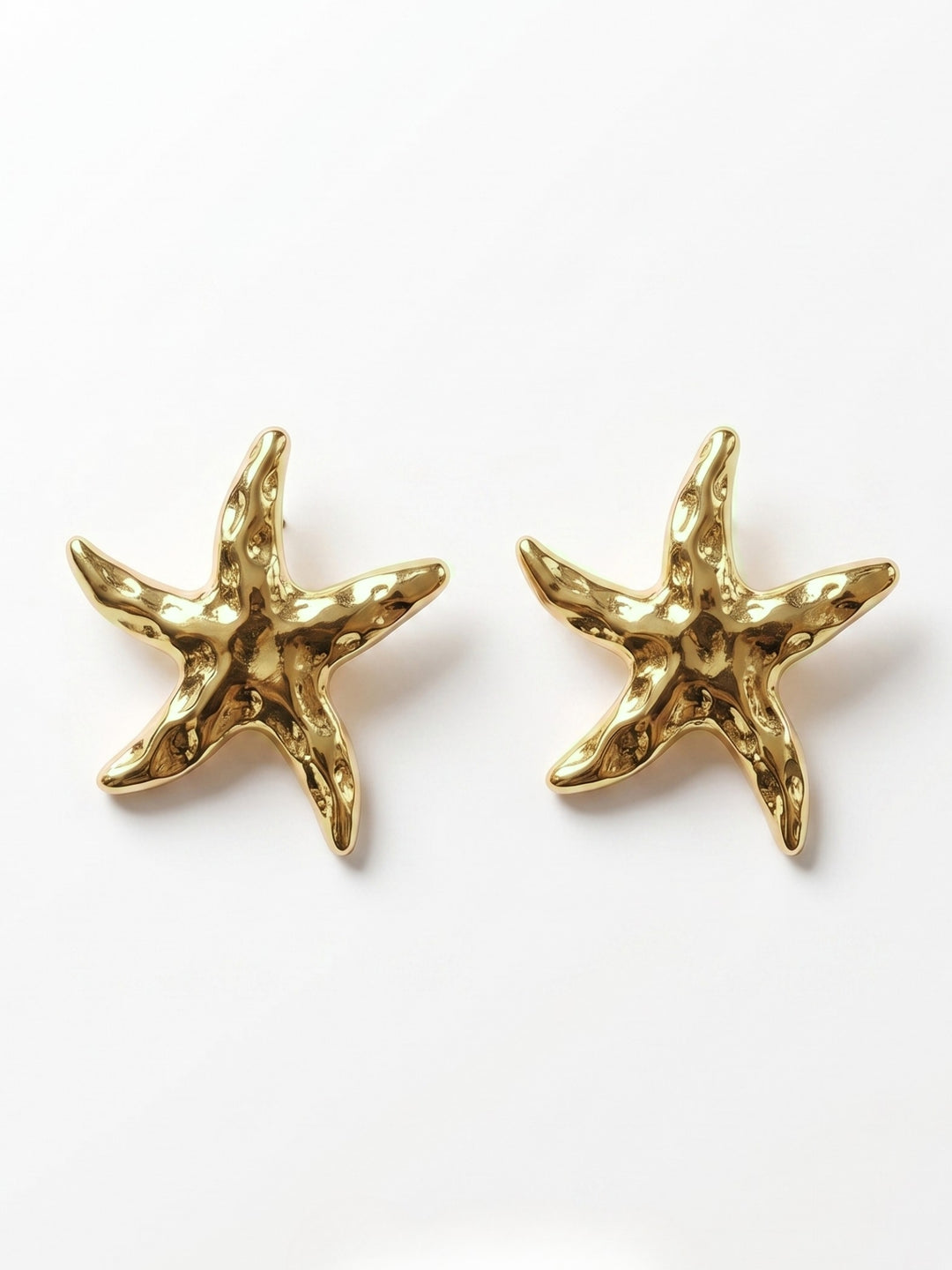 Gold Starfish Metal Earrrings