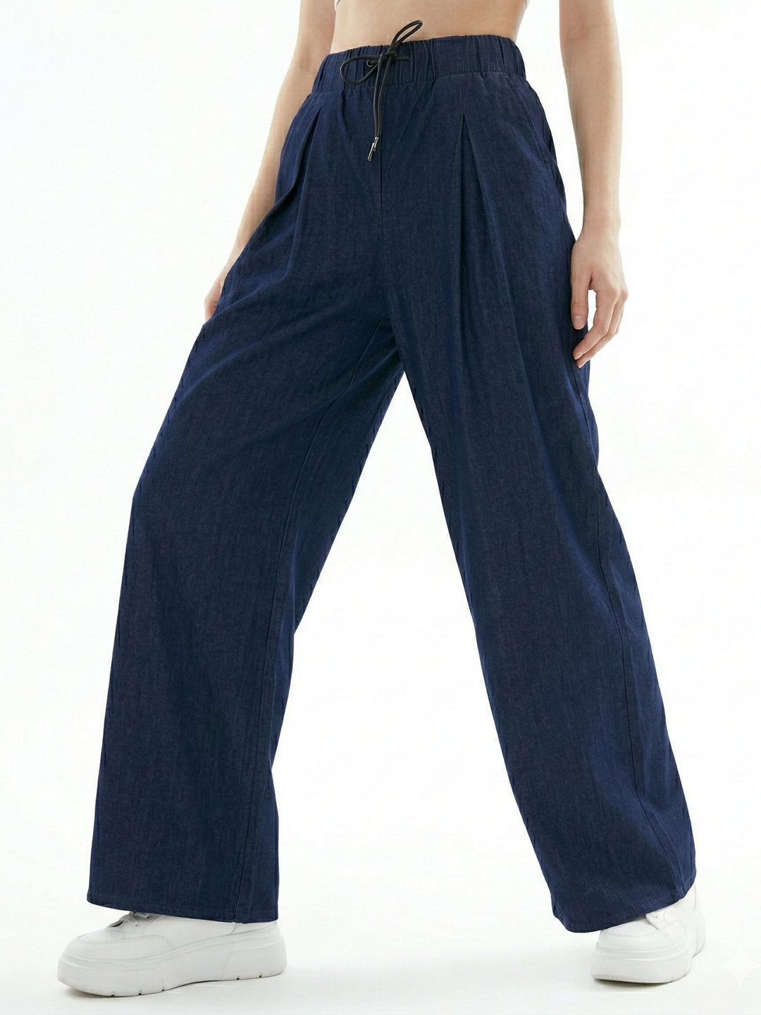 Blue High Waist Wide Leg Pant