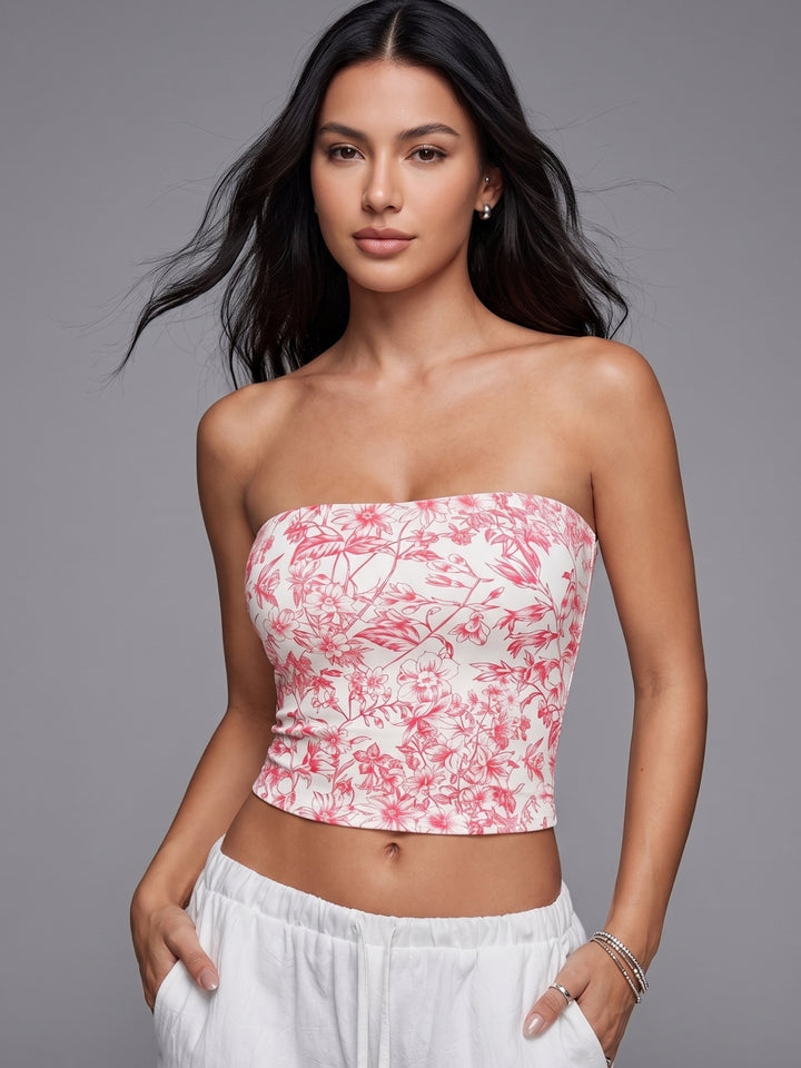 Pink Off Shoulder Printed Top