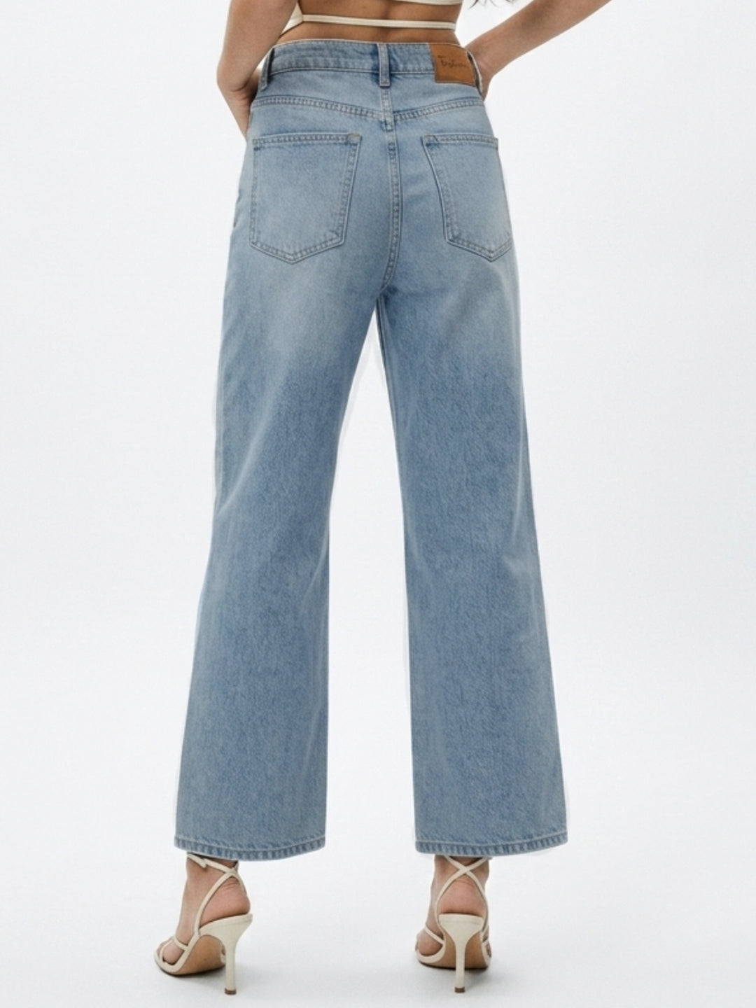 Light Blue Wide Leg Denim Jeans