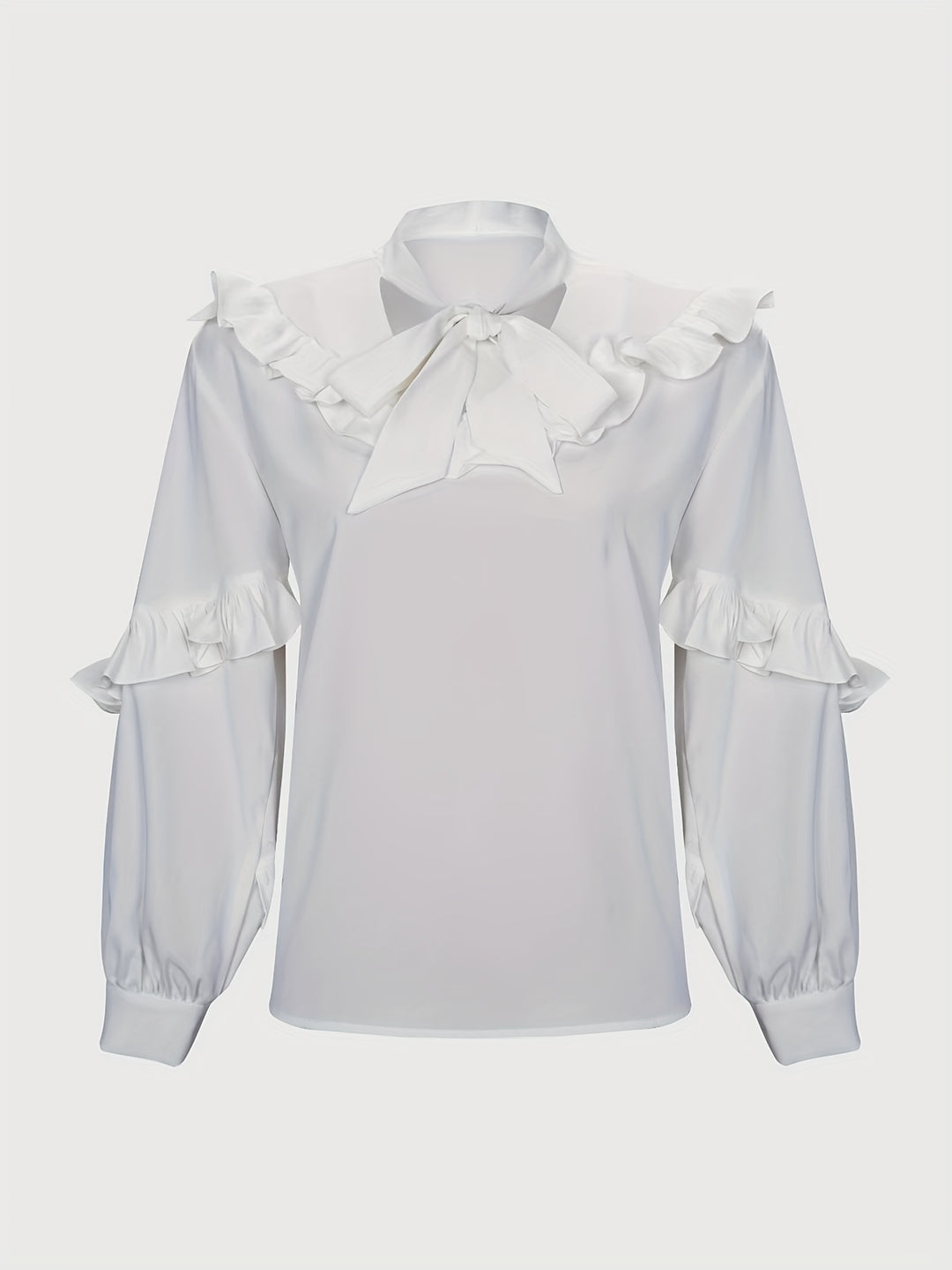 White Ruffled Top With Tie Up Detail