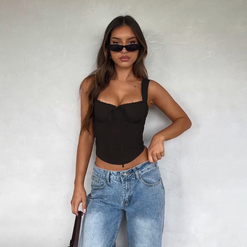 Black Fitted Corset Top