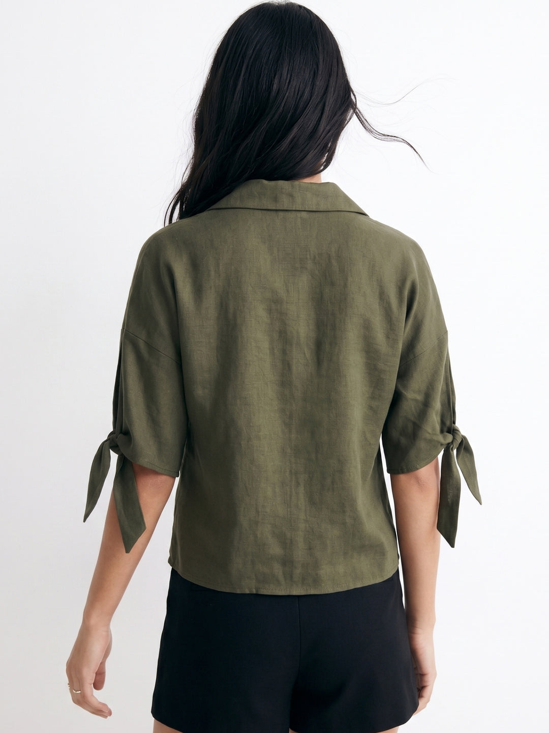Olive Collared Front Buttoned Shirt