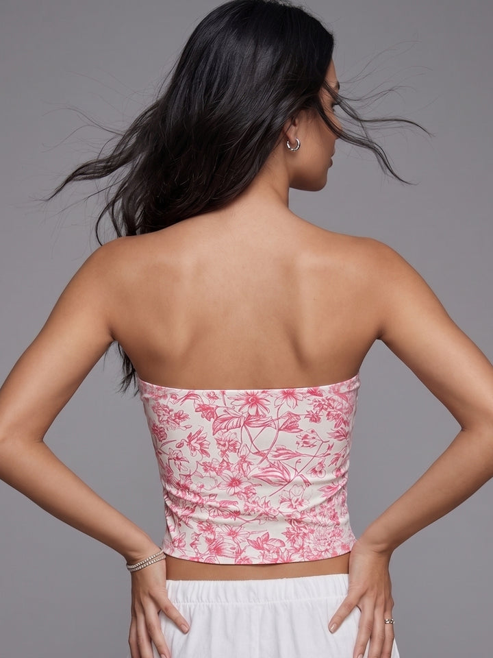 Pink Off Shoulder Printed Top