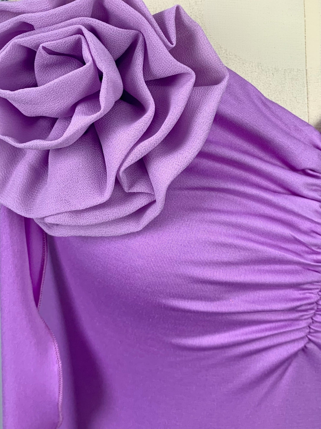 Lavender 3D Floral Fitted Dress