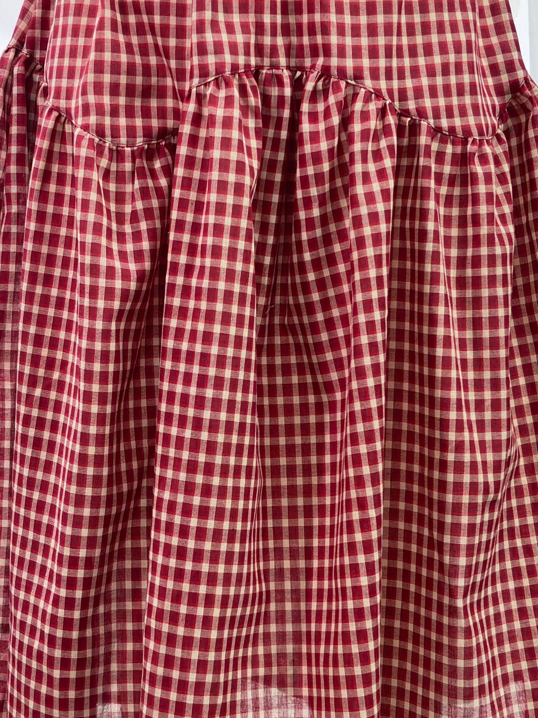 Red High Waist Checkered Skirt