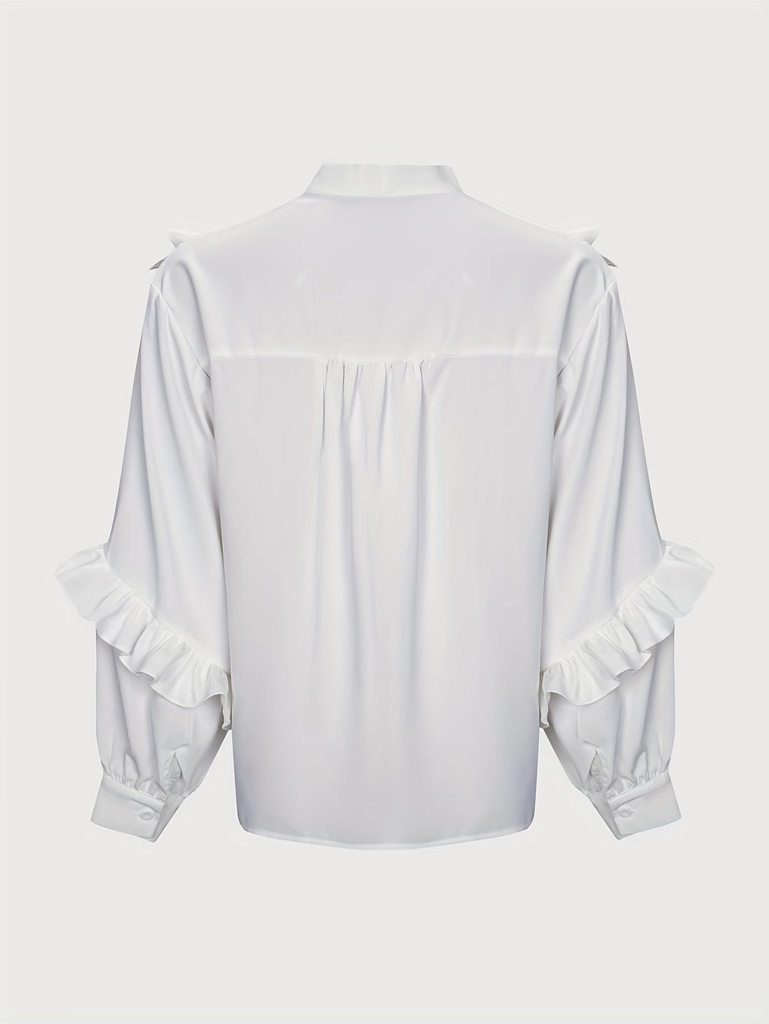 White Ruffled Top With Tie Up Detail
