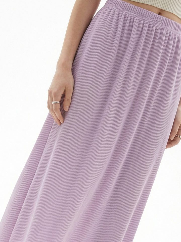 Purple Plisse Midi Skirt