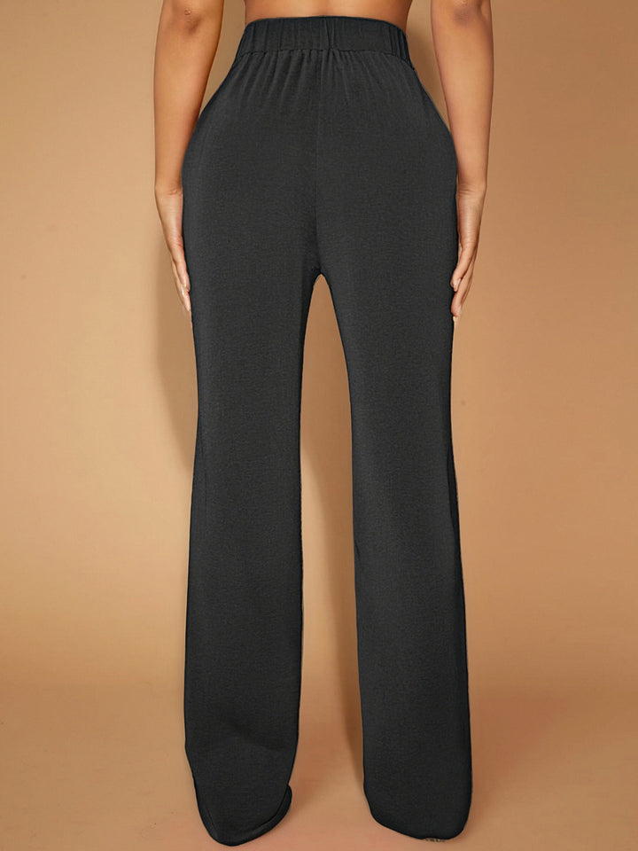 Black High waist belted trouser