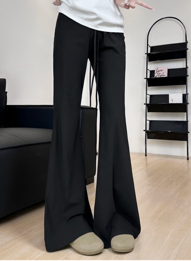 Black Drawstring Flared Joggers