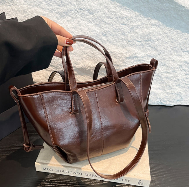 Tan Classic Structured Shopper