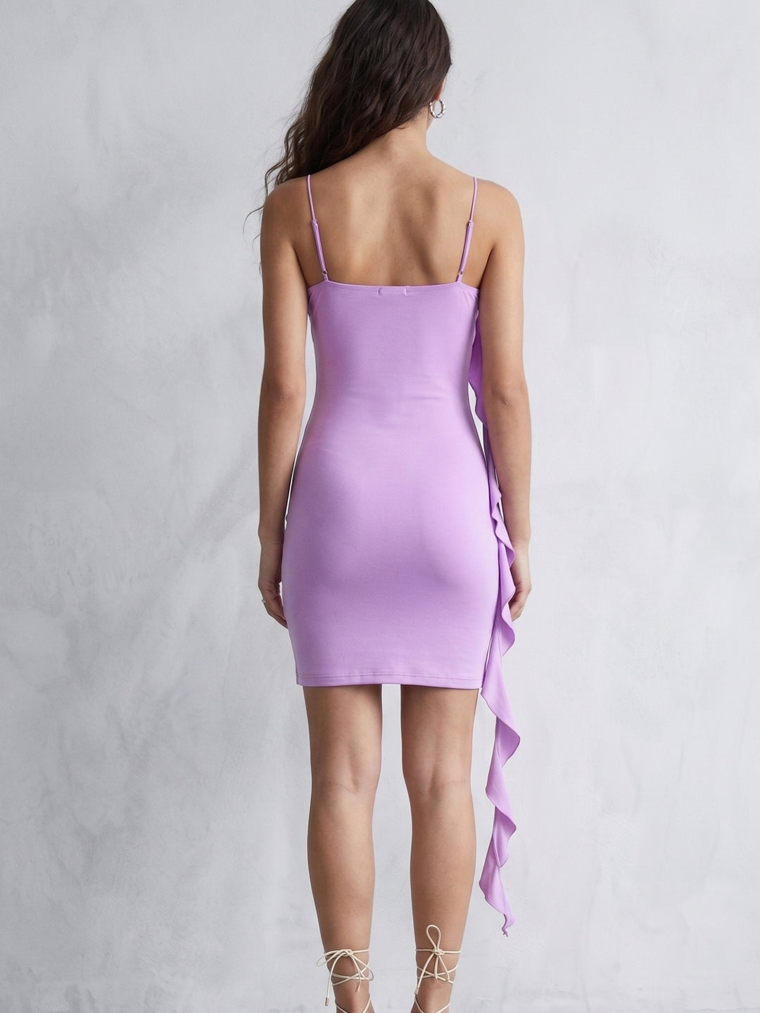 Lavender 3D Floral Fitted Dress