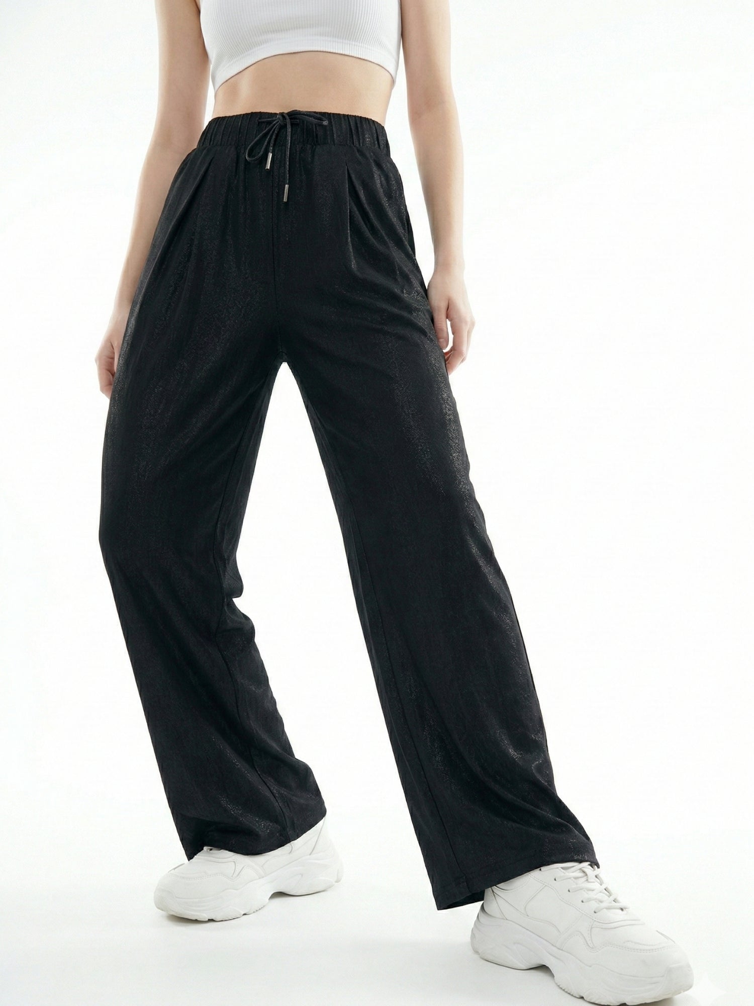 Black High Waist Wide Leg Pant